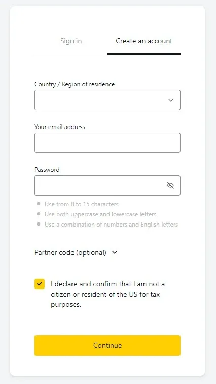 Opening an account with Exness in Egypt