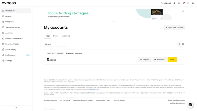 Deposit Exness